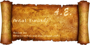 Antal Euniké névjegykártya